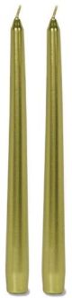 10 Inches metallic Taper Candle Green