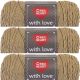 Red Heart With Love Yarn Tan Pack of 3 Skein