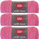 Spinrite Red Heart With Love Yarn Bubble Gum Pack of 3 Skein