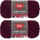 Spinrite Red Heart With Love Yarn Merlot Pack of 2 Skein