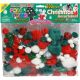 Pom Poms Christmas Assorted Christmas Colors And Sizes?