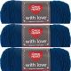 Spinrite Red Heart With Love Yarn Peacock Pack of 3 Skein