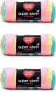 Red Heart Super Saver Burgundy Yarn 3 Pack Skein 198g 7oz Acrylic 4 Medium Worsted 364 Yards Knitting Crochet and Super Saver Yarn 3 Pack Skein White 3 Count