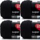 Spinrite Red Heart Super Saver Yarn Black Pack of 4 Skein