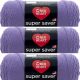 Spinrite Red Heart Super Saver Yarn Lavender Pack of 3 Skein