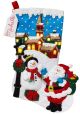 Plaid Bucilla 18 Inch Christmas Stocking Felt Applique Kit Christmas Village