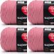 Spinrite Red Heart Super Saver Yarn Light Raspberry Pack of 4 Skein