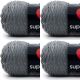 Spinrite Red Heart Super Saver Yarn Gray Heather Pack of 4 Skein