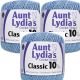 Spinrite Aunt Lydia's Classic Crochet Thread Size 10 Delft 1 Pack of 3 Piece