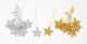 Ornaments Plastic Star Gold Laser Glitter 1 inches