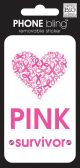 Me And My Big Ideas Phone Bling Removable Cell Phone Embellishment Ribbon Heart Pink Survivor