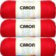 Spinrite Caron Simply Soft Solids Yarn Red Pack of 3 Skein