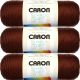 Caron Simply Soft Solids Yarn Chocolate Pack of 3 Skein