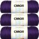 Spinrite Caron Simply Soft Solids Yarn Purple Pack of 3 Skein