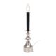 Candle Lamp Electric Black With Silver Base 12 Inches