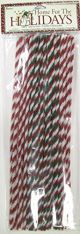 Chenille Stems 8Mm Red White and Green Candy Cane Twists Big Value