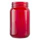 Glass Mason Jar Red 5.5 Inches High