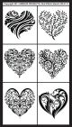 Armour Rub N Etch Stencil Fancy Hearts