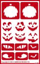 Armour Products Over N Over Glass Etchg Stencil 5 X 8 Halloween Faces