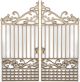 Flourishes Dies Cut Wood Pieces Iron Gate