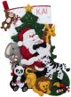 Bucilla Felt Stocking Applique Kit 18inch Long Jungle Santa