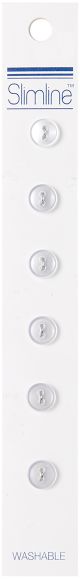 Slimline Buttons Series 1 White 2 Hole 1 4 inch 6 Per Pkg