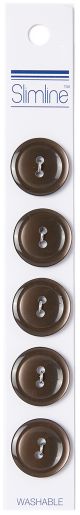 Slimline Buttons Series 1 Dark Brown 2 Hole 3 4 inch 5 Per Pkg