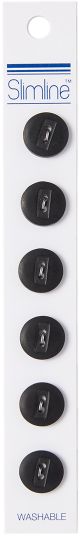 Slimline Buttons Series 1 Black 2 Hole 1 2inch 6 Per Pkg