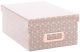 DCWV Photo Box W Bookplate 11inchX7.375inchX4.375inch Gray Geo W Rose Gold Foil