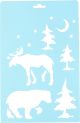 Momenta Stencil 7inchX11inch Moose and Bear
