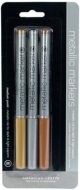 Metallic Markers Medium Point 3 Per PkgGold Silver and Copper