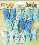 Petaloo Darjeeling Teastained Butterflies 8Per Pkg Teal 1.5inches