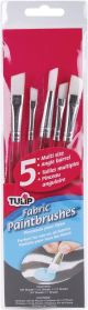 Fabric Paintbrushes 5 Per Pkg Assorted Tips