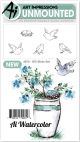 Art Impressions Watercolor Cling Rubber Stamps Birds