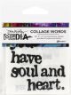 Dina Wakley Media Collage Word Pack 3 inch X3 inch 20 Per Pkg 2