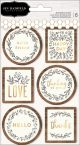 Jen Hadfield Along The Way Dimensional Stickers 6Per Pkg WGold Foil Accents