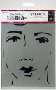 Dina Wakley Media Stencils 9 inch X6 inch She Sees 1 Pack of 1 Sheet