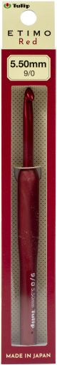 Tulip Etimo Red Crochet Hook W Cushion Grip Size 9 5.50mm
