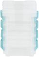 John Bead Joy Filled Storage Stackable Containers 4 Per Pkg Clear Turquoise 3 inch X2.5 inch X1 inch 