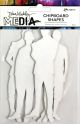 Ranger Dina Wakley Media Chipboard Shapes The Men 1 pack of 5 piece