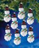 Beadery Holiday Beaded Ornament Kit Sunburst Snowman Makes 12