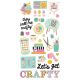 Let s Get Crafty Chipboard Stickers 6 inch X12 inch 
