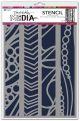 Ranger Dina Wakley Media Stencils 9 inch X6 inch In A Line 1 pack of 1 piece