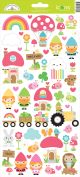 Doodlebug Cardstock Stickers 6 inch X13 inch Over The Rainbow Icons