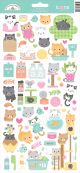 Doodlebug Cardstock Stickers 6 inch X13 inch Pretty Kitty Icons
