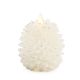 Flameless Candle Pine Cone Shape White With Silver Accents