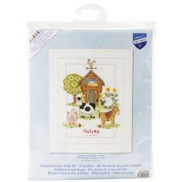 Vervaco Counted Cross Stitch Kit 8 75X11 5 At The Farm Record On Aida vervaco-counted-cross-stitch-kit-8-75x11-5-at-the-farm-record-on-aida