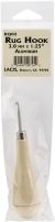 Lacis Punch Needle Rug Hook with Wood Handle Aluminum 3mmX1.25 inch 