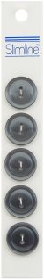 Slimline Buttons Grey 2 Hole 3 Per 4 Inch 5 Per Pkg