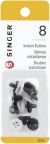 Singer Instant Buttons 8 Per Pkg White